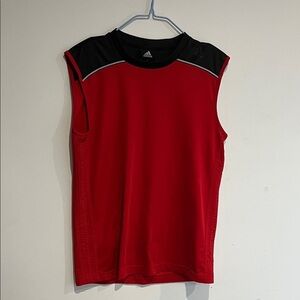 adidas Men’s Red and Black Sleeveless Athletic Jersey
